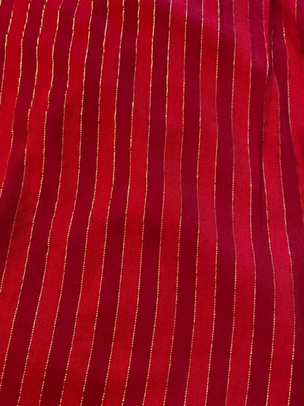 Victoria's Secret Red Two-Piece Pajama Set with Metallic Stripe Pants